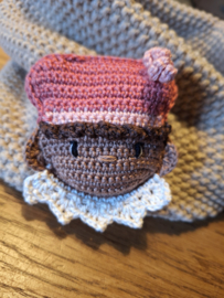 Colsjaal beige met piet roze