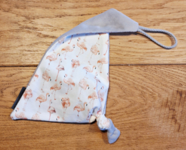 Speendoekje flamingo grijs