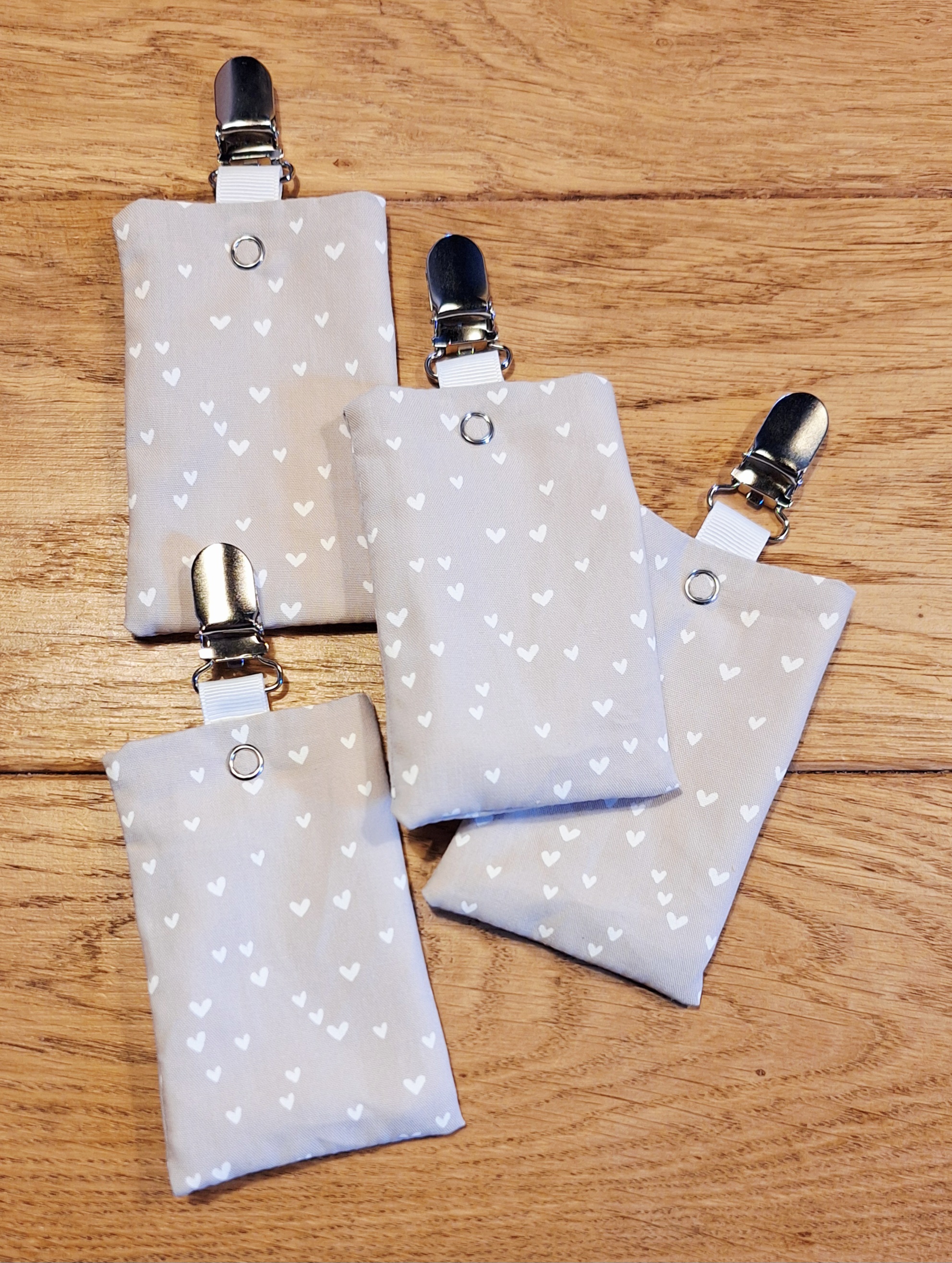 Sonde-zakje hartjes beige