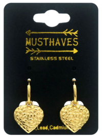 Oorbellen hartjes bewerkt