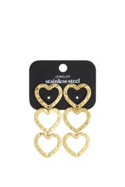 Oorbellen open hartjes 3x