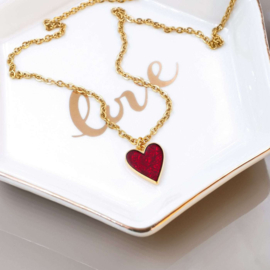 Glazen display schoteltje - Love Zeshoek