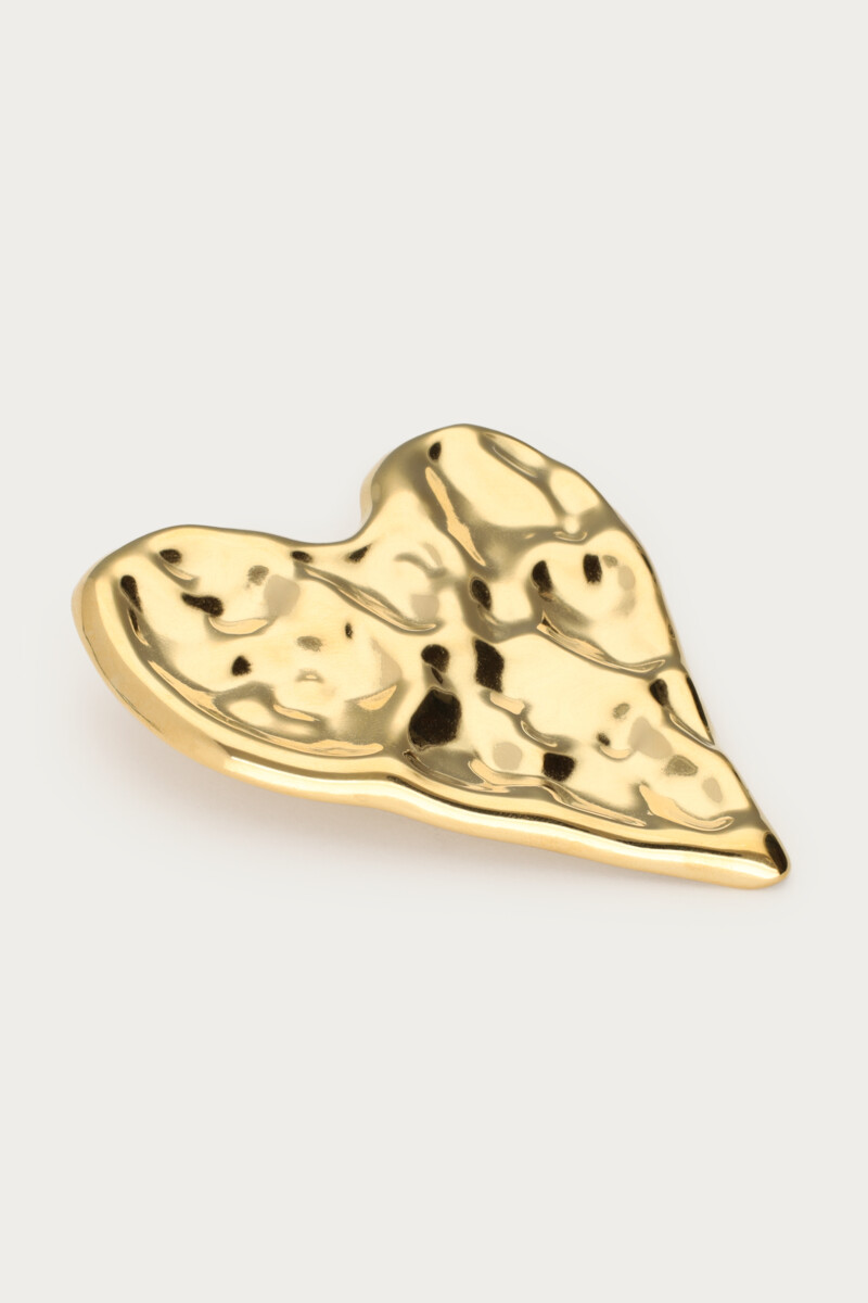Broche met groot hart - Goud