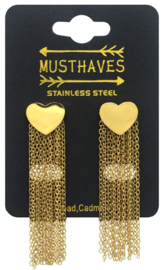 Oorbellen hartjes lang