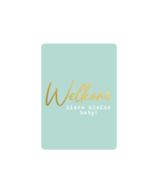 Kaart Welkom Lieve Kleine Baby! - Blauw/Wit/Goud - KP
