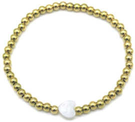 Armband kralen met  hartje