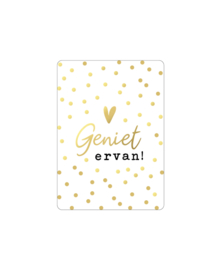Kaart Geniet Ervan! - Goud/Wit - KP