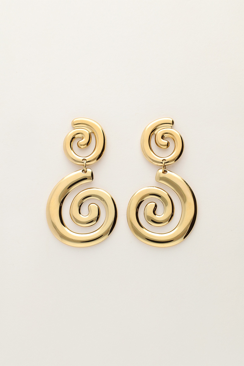 Iconic oorhangers met dubbele twist - Goud