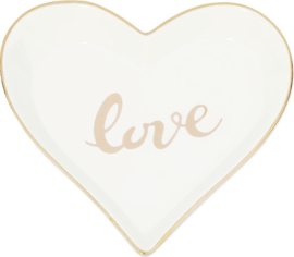Glazen display schoteltje - Love