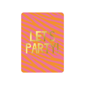 Kaart Let's Party! - Roze/Oranje/Goud - KP