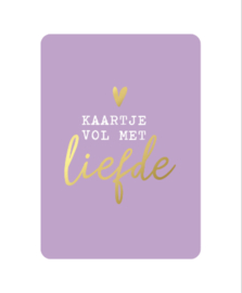 Kaart Kaartje Vol Met Liefde - Paars/Wit/Goud - KP