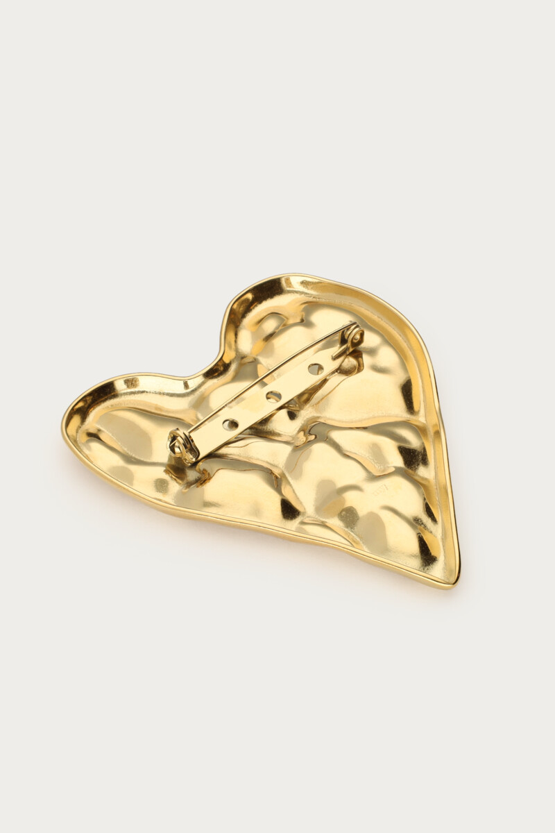 Broche met groot hart - Goud