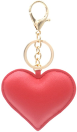 Bag charm hart rood