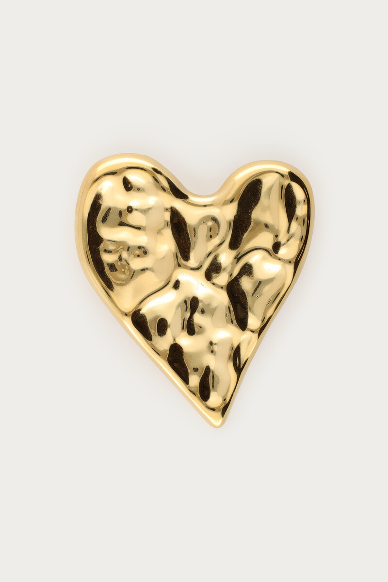 Broche met groot hart - Goud