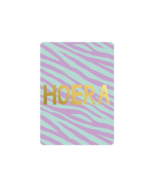 Kaart Hoera - Paars/Groen/Goud - KP