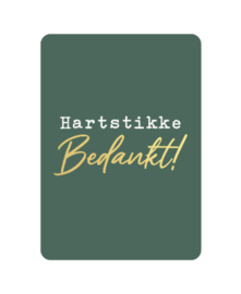Kaart Harstikke Bedankt - Groen/Wit/Goud - KP