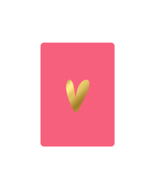 Kaart Hart - Roze/Goud - KP