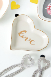 Glazen display schoteltje - Love