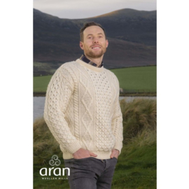 Aran Woollen Mills unisex Trui Kyan - Oat Meal