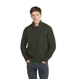 Aran Woollen Mills visserstrui Colin - Moss Green