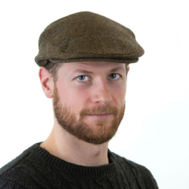 Irish Tweed Cap - Beige Charcoal