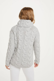 Aran Woollen Mills Trui Lonneke - Ice Grey