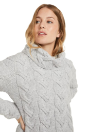 Aran Woollen Mills Trui Lonneke - Ice Grey