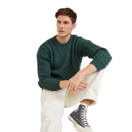 Aran Woollen Mills Unisex Trui Kyan - Groen