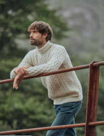Aran Woolen Mills turtleneck kenny - Light Grey