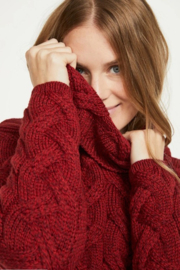 Aran Woollen Mills Trui Lonneke - Warm Red