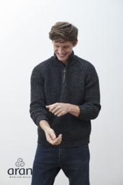 Aran Woollen Mills fisherman's sweater Collin Anthracite