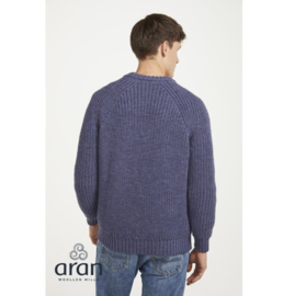 Aran Woollen Mills visserstrui Liam - Caspian Blue