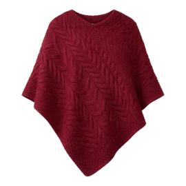 Aran Woollen Mills Poncho Channe - Warm Red