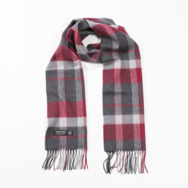 Merino scarf charcoal silver red
