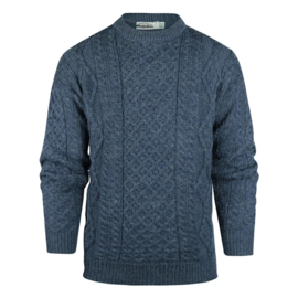 Ierse wollen unisex trui Inis Mór - Caspian Blue