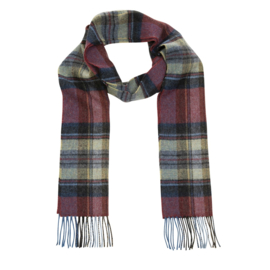 Irish Wool Scarf - Red Black Grey