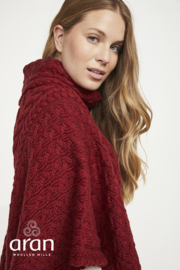 Aran Woollen Mills Poncho Kelly - Warm Red