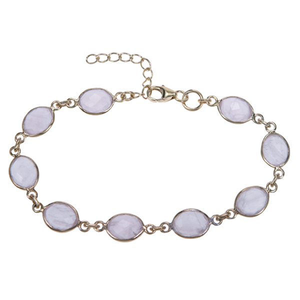 Zilveren Armband met Rozenkwarts