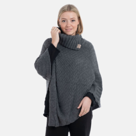 Knit Factory poncho Nicky - Antraciet