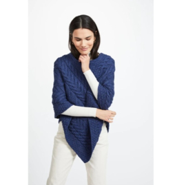 Aran Woollen Mills Poncho Channe - Ink