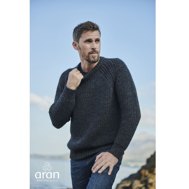 Aran Woollen Mills visserstrui Liam - Charcoal