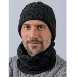 Aran Woollen Mills snood Larry Slate Grey