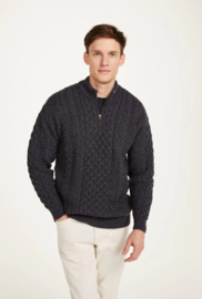 Aran Woollen Mills trui Brian Charcoal