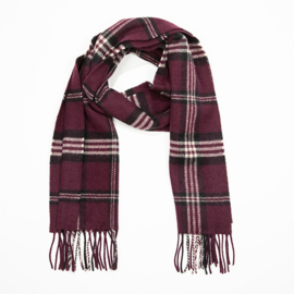 Irish wool scarf - Maroon Black