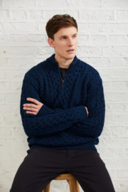 Aran Woollen Mills Pullover Brian Atlantic Blue