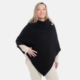 Wollen Poncho Nicky - Zwart