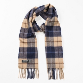 Merino sjaal - Blauw Beige Bruin