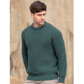 Aran Woolen Mills Fischerpullover Liam - Moosgrün