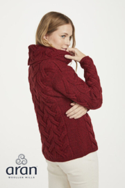 Aran Woollen Mills Trui Lonneke - Warm Red