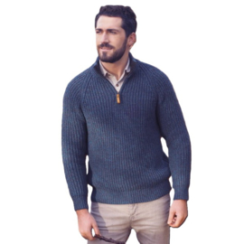 Aran Woollen Mills visserstrui Colin - Caspian Blue